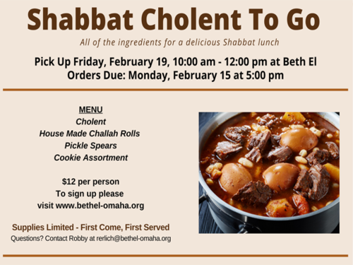 Banner Image for Cholent To Go Orders Due