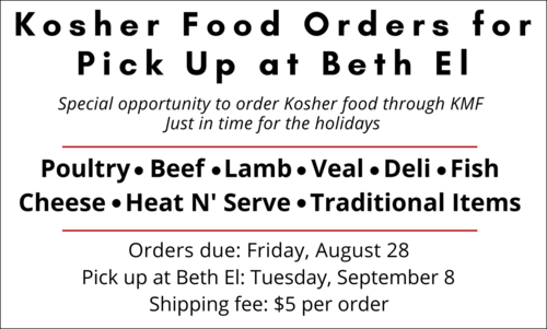 Banner Image for Kosher Food Orders Due Aug 28